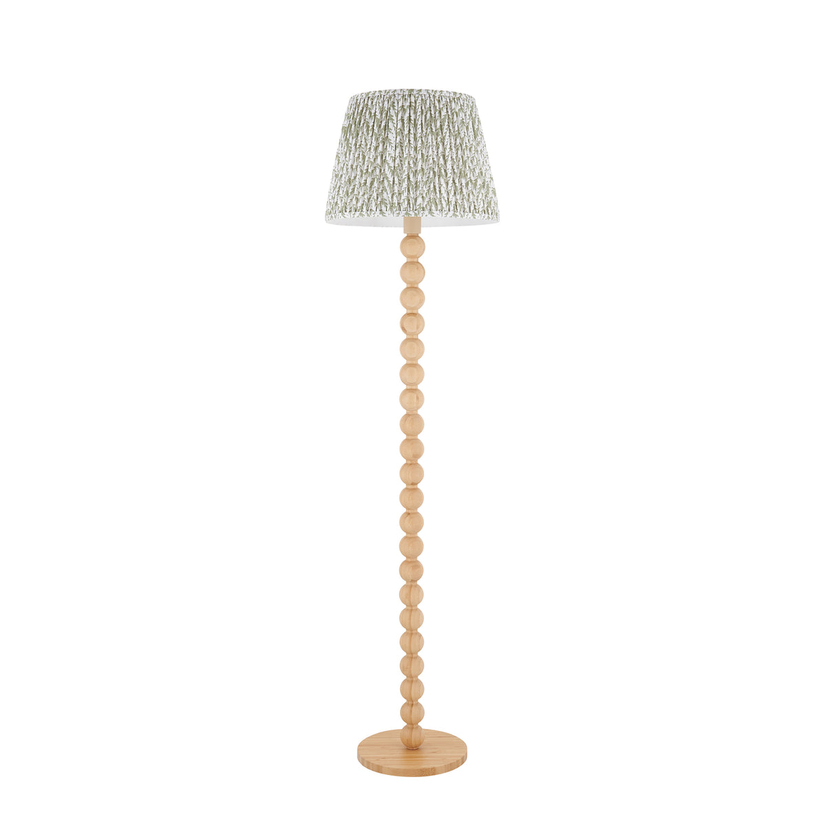 Endon Cane & Leaf 40cm Floor Natural bamboo & herb garden green fabric