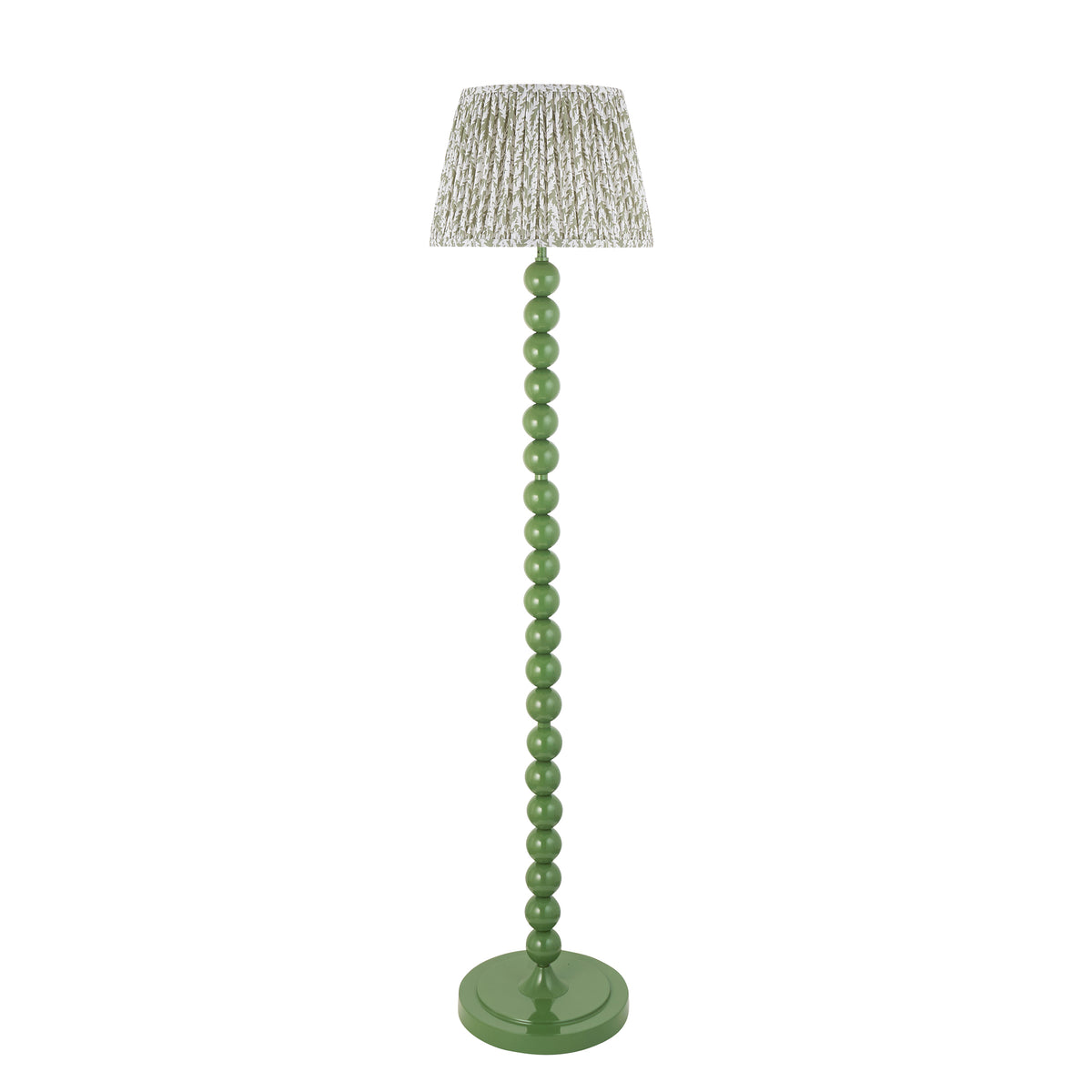 Endon Higgledy & Leaf 35cm Floor Gloss cotswold green paint & herb garden green fabric