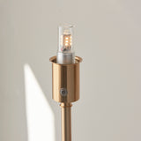 Endon Burley Rechargeable & Leaf 25cm Floor Brushed aged brass plate & herb garden green fabric