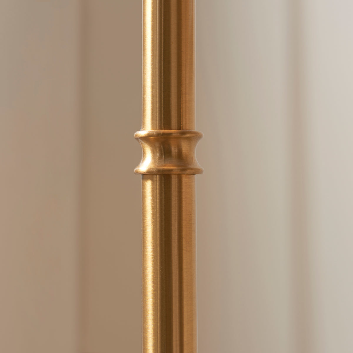 Endon Burley Rechargeable & Leaf 25cm Floor Brushed aged brass plate & herb garden green fabric