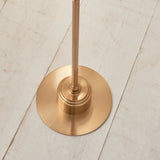 Endon Burley Rechargeable & Leaf 25cm Floor Brushed aged brass plate & herb garden green fabric