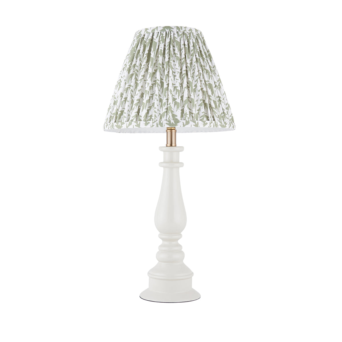 Endon Myrtle & Leaf 25cm Table Almond white & herb garden green fabric