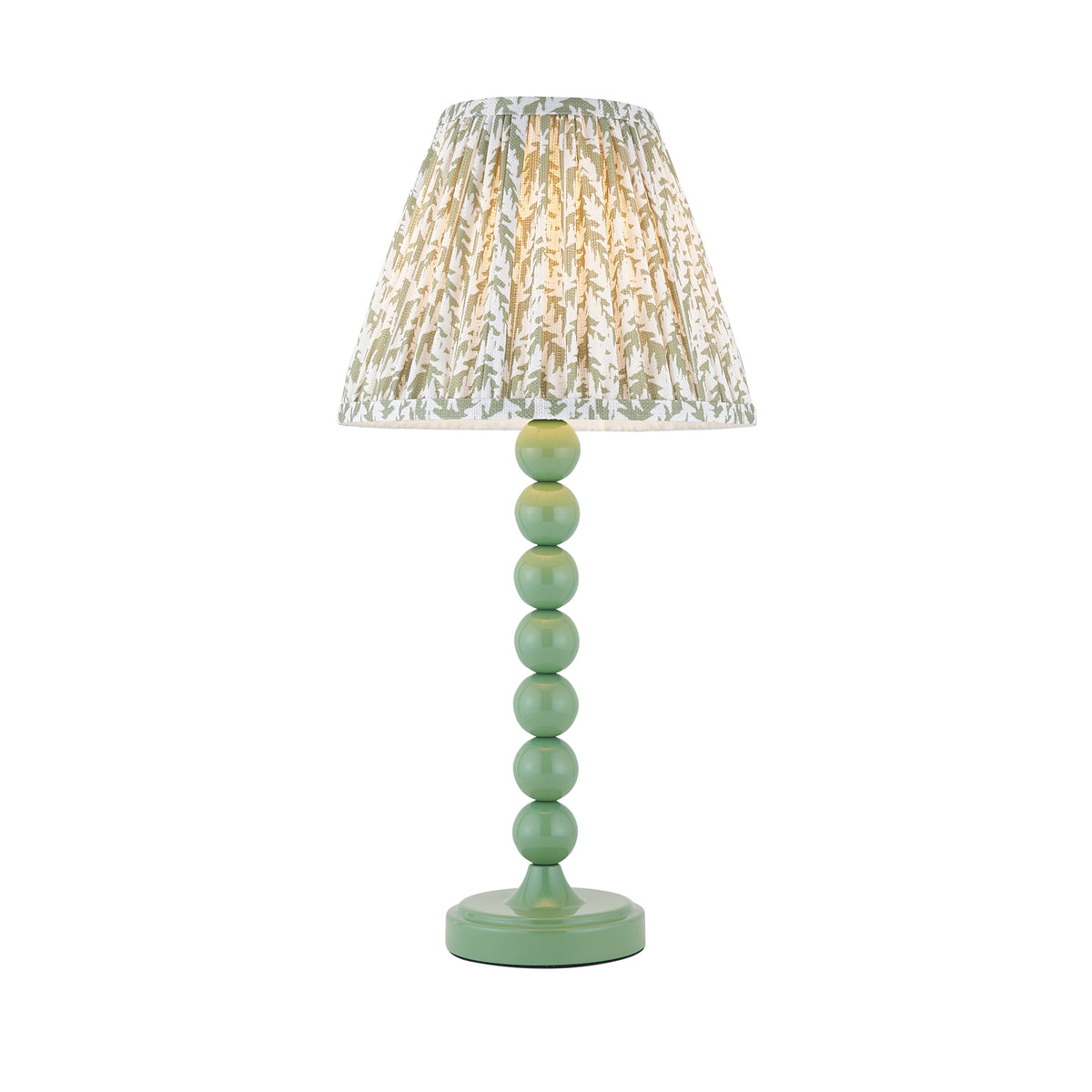 Endon Higgledy & Leaf 25cm Table Gloss cotswold green paint & herb garden green fabric