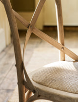 Garden Trading Ferndale Cross Back Dining Chair Elm Wood, Lime Wash, Set of 2
