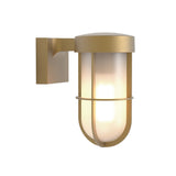 Astro Cabin Wall Frosted Antique Brass Outdoor Wall Light