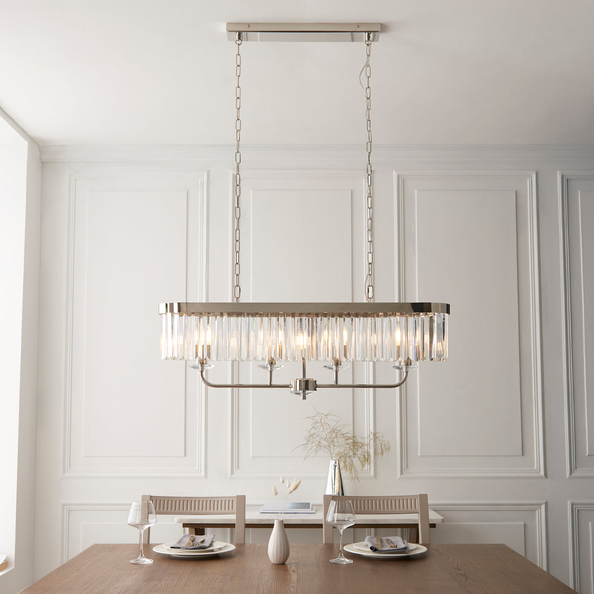 Amos Windsor Chandelier Bar Pendant Bright Nickel