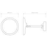 Astro Mascali Round LED Matt Black Bathroom Magnifying Mirror