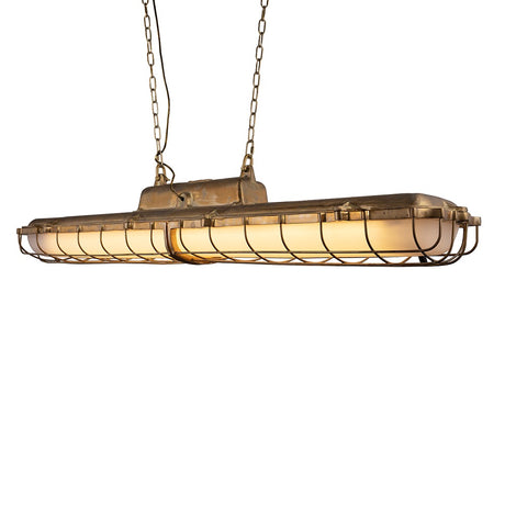 Soho Lighting Warwick Brass Industrial Strip Large Pendant Light