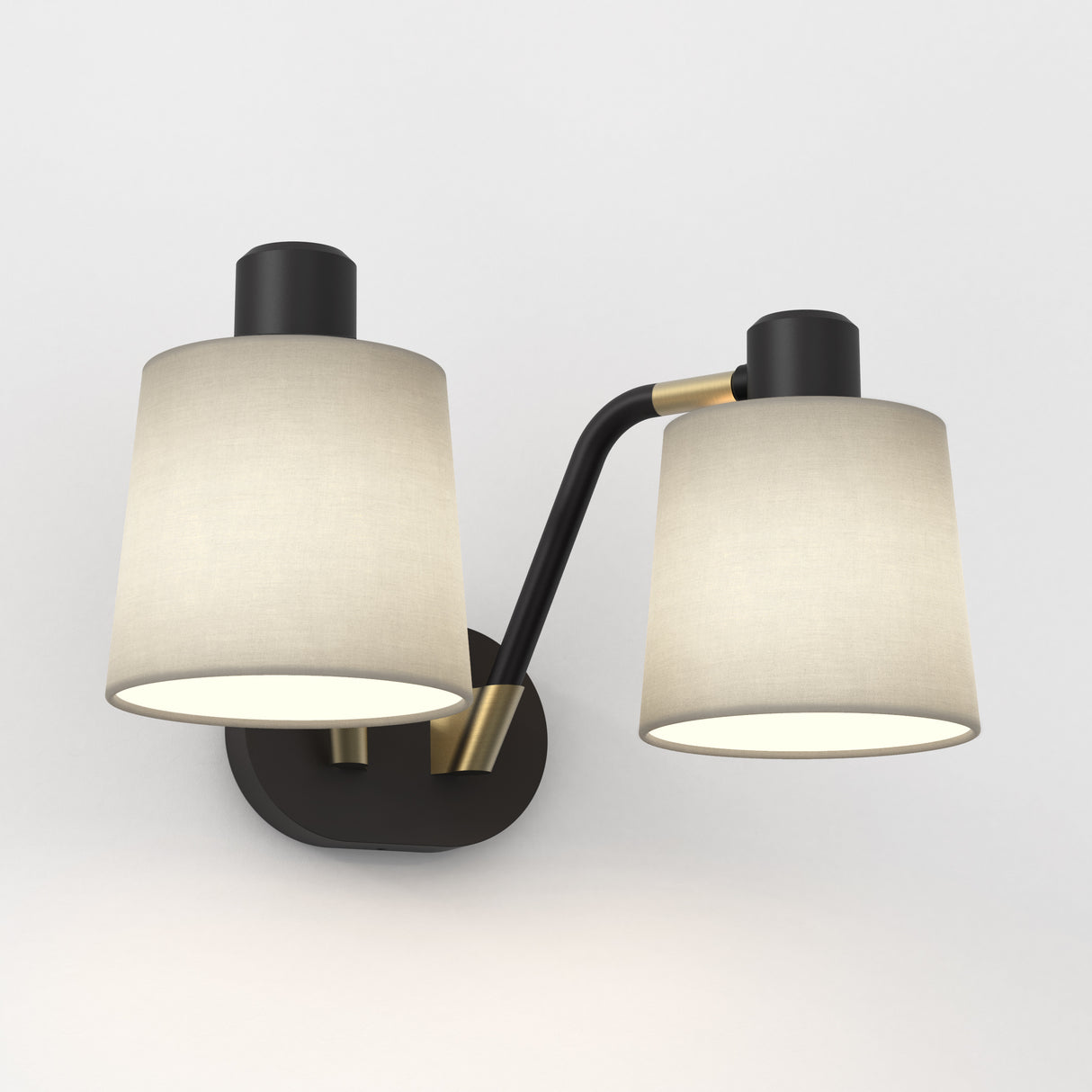 Astro Edward Twin Base Matt Black Interior Wall Light