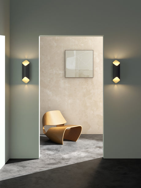 Astro Ako 420 Phase Matt Black/Gold Interior Wall Light