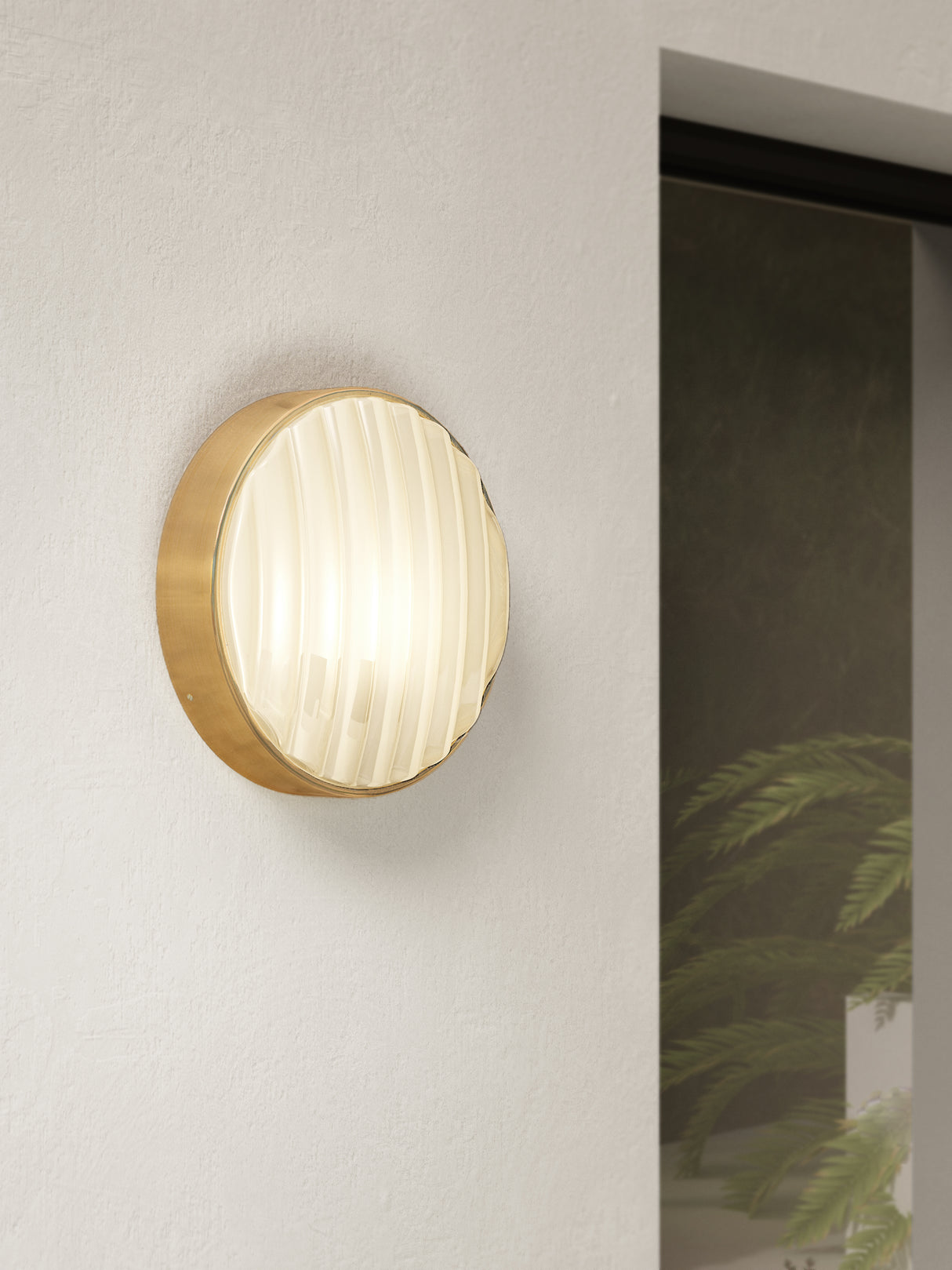 Astro Montreal Round 300 PVD Brushed Brass Coastal Wall Light