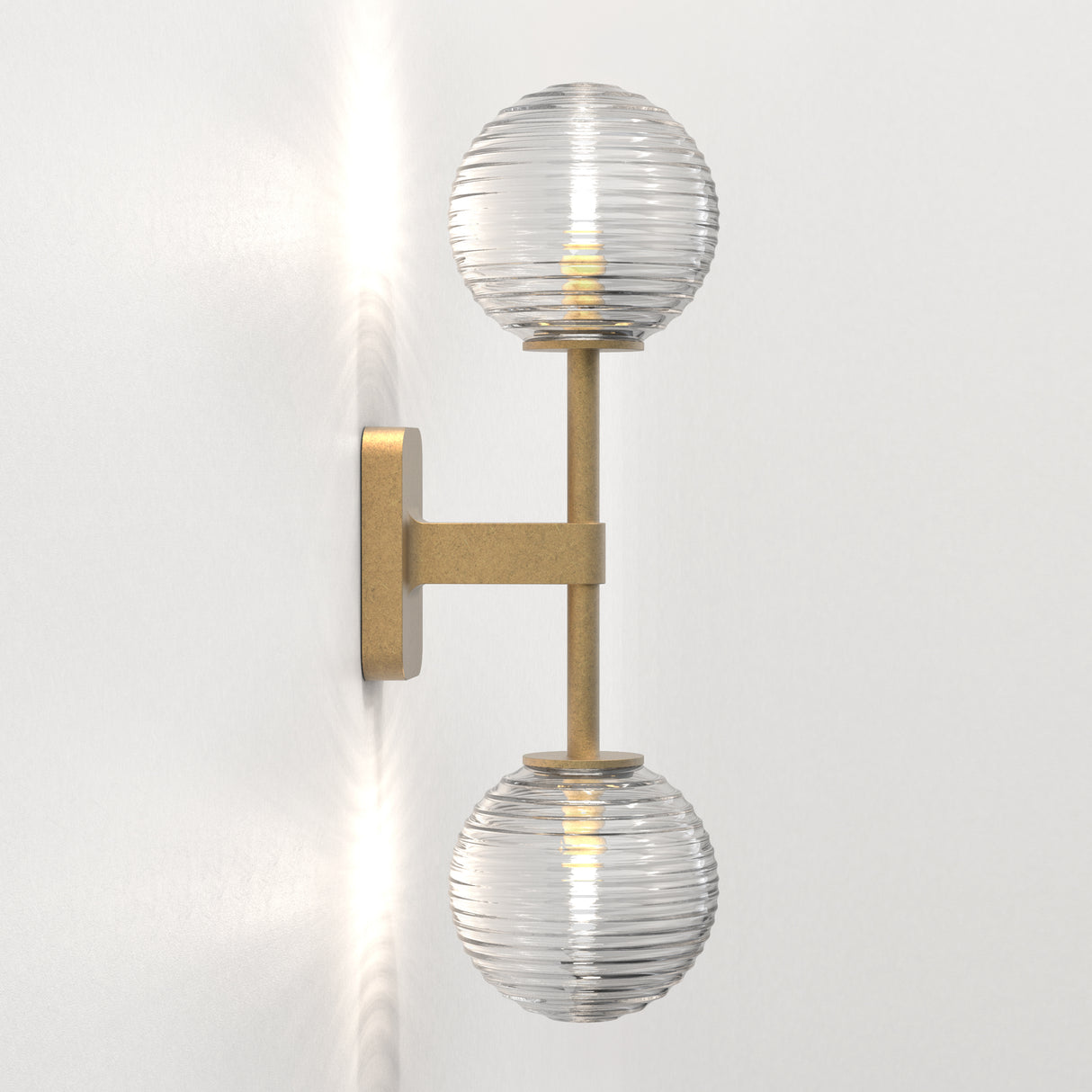 Astro Tacoma Twin Antique Brass Bathroom Wall Light