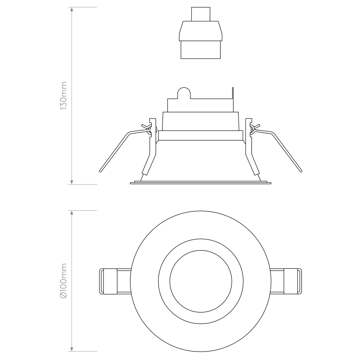Astro Minima Slimline Round Fixed Fire-Rated IP65 Matt White Bathroom Downlight
