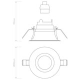 Astro Minima Slimline Round Fixed Fire-Rated IP65 Matt White Bathroom Downlight