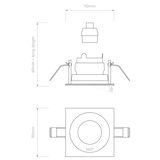 Astro Pinhole Slimline Square Adjustable Fire-Rated Matt White Interior Downlight