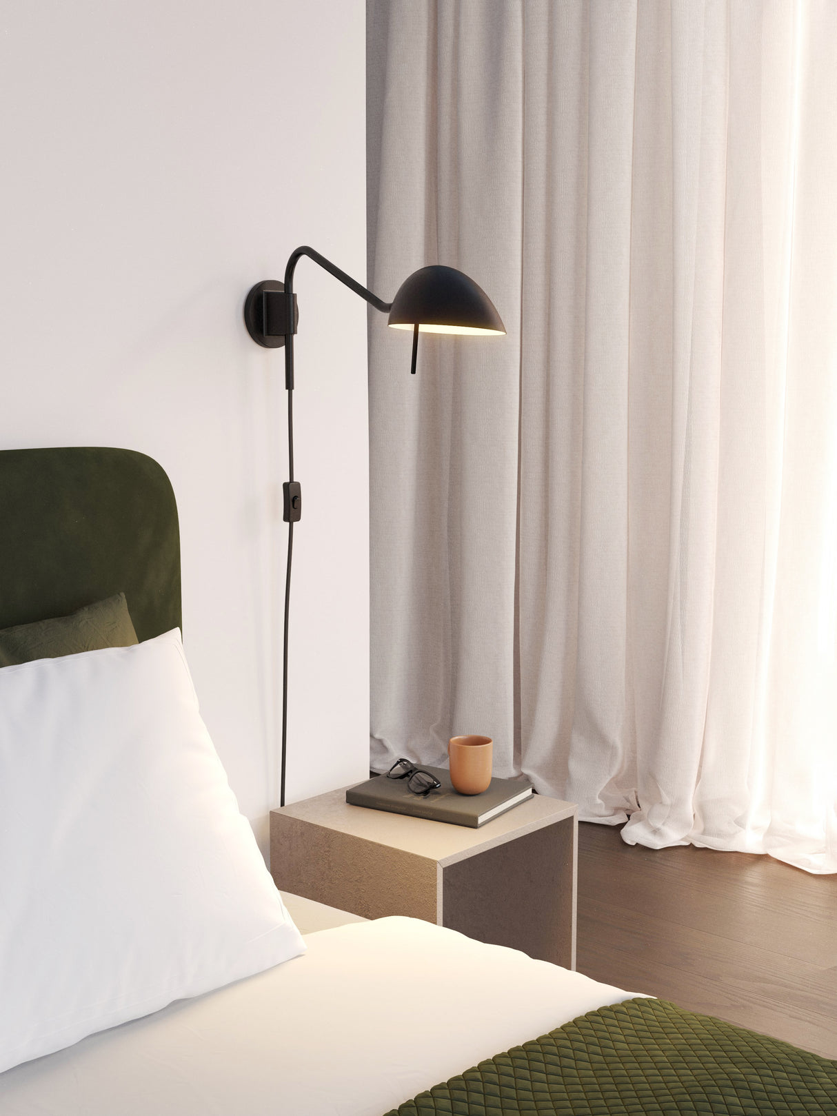 Astro Serge Plug-In Matt Black Interior Reading Light