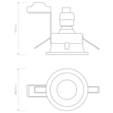 Astro Minima Round Fixed IP65 Matt Black Bathroom Downlight