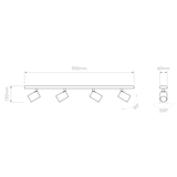 Astro Ascoli Four Bar Textured White Interior Spotlight