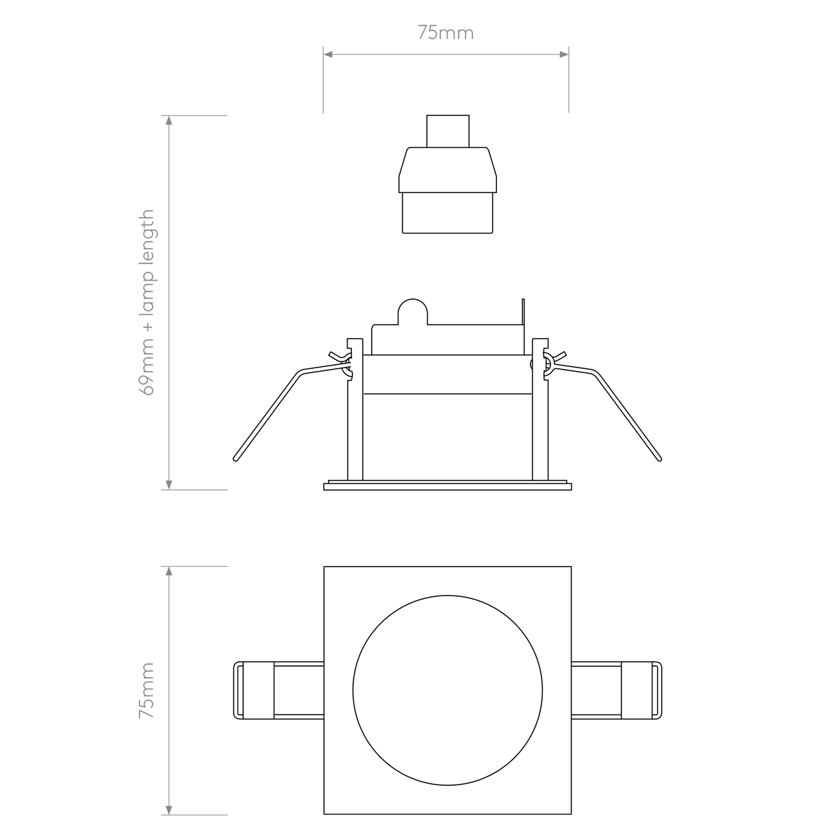 Astro Pinhole Slimline Square Fixed Fire-Rated IP65 Matt White Bathroom Downlight