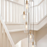 Amos Lucid Antique Brass & Clear Glass 13 Light Cascade