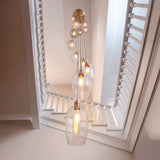 Amos Lucid Antique Brass & Clear Glass 13 Light Cascade