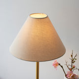 Amos Ronde Brushed Brass & Marble Table Lamp with Shade