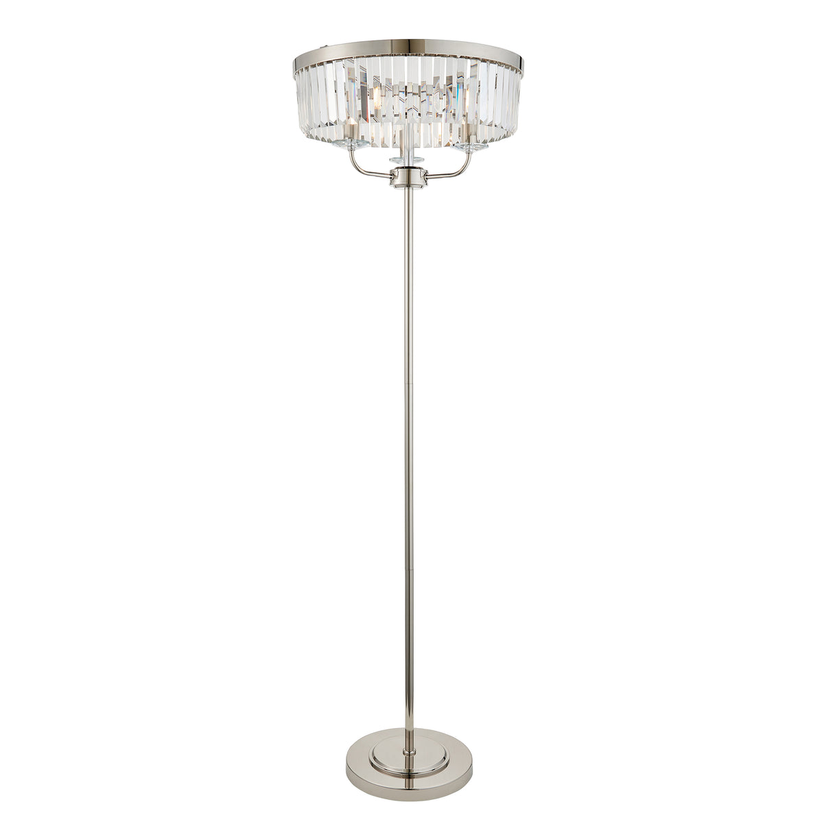 Amos Windsor Floor Lamp Bright Nickel