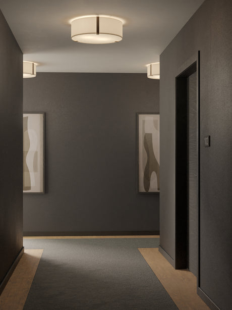 Astro Salina 400 Interior Ceiling Light White Fabric/Bronze