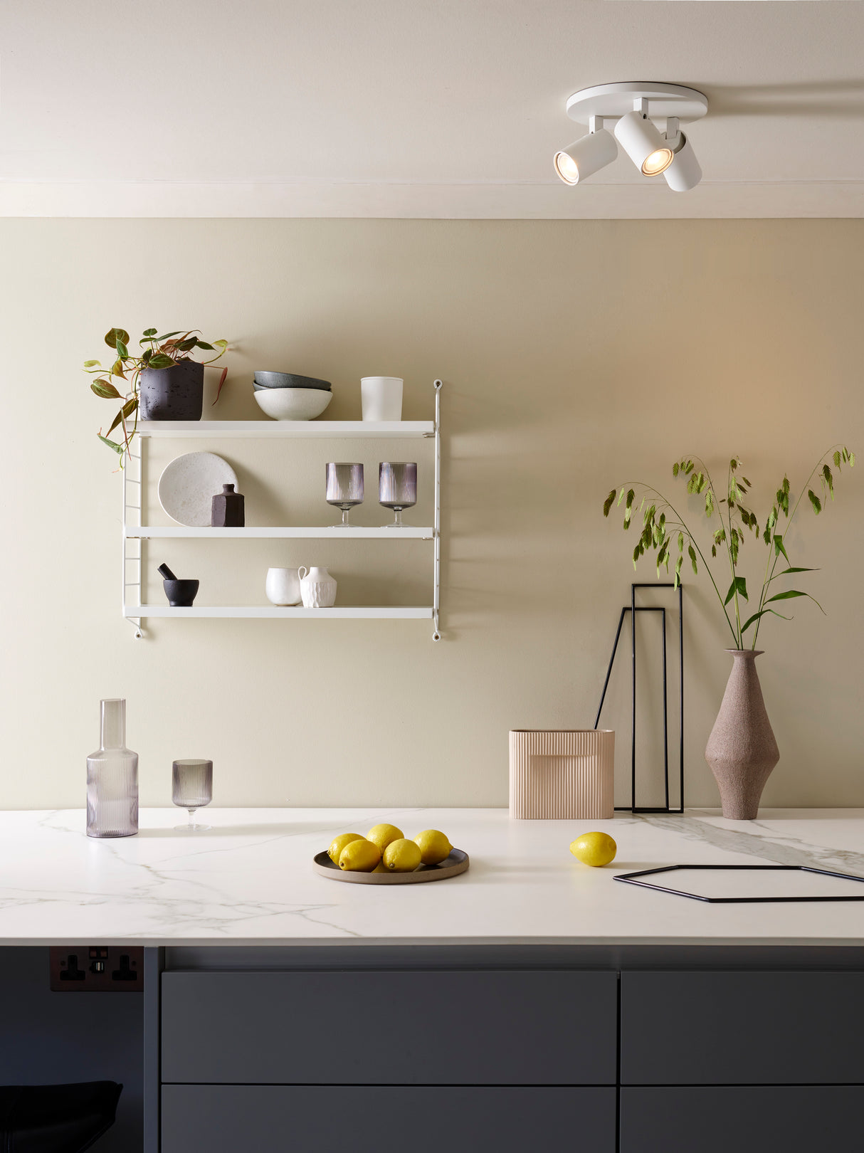 Astro Ascoli Triple Round Textured White Interior Spotlight