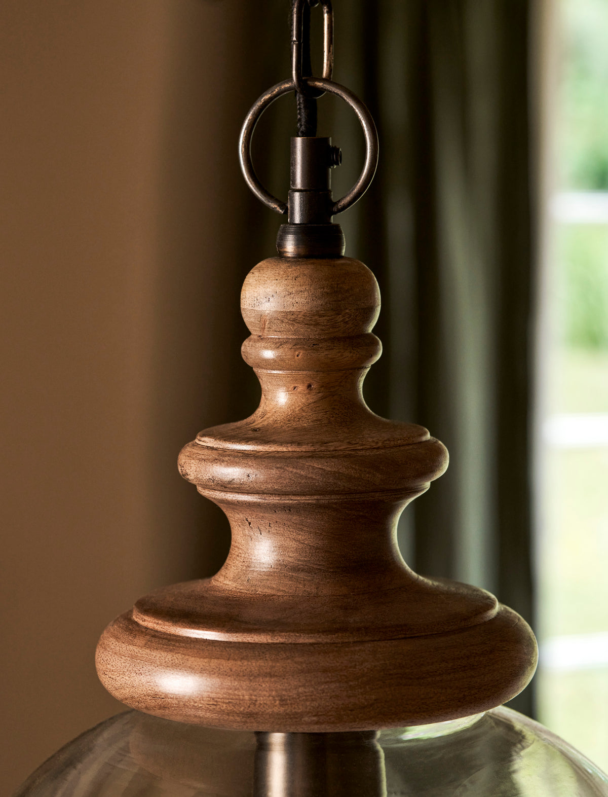 Garden Trading Hardwick Pendant Light - Mango Wood, Natural