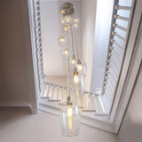 Amos Lucid Bright Nickel & Clear Glass 13 Light Cascade