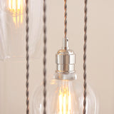 Amos Lucid Bright Nickel & Clear Glass 13 Light Cascade