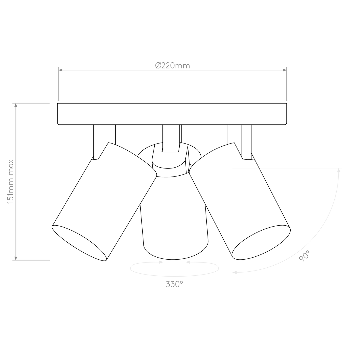 Astro Aqua Triple Round Matt White Bathroom Spotlight