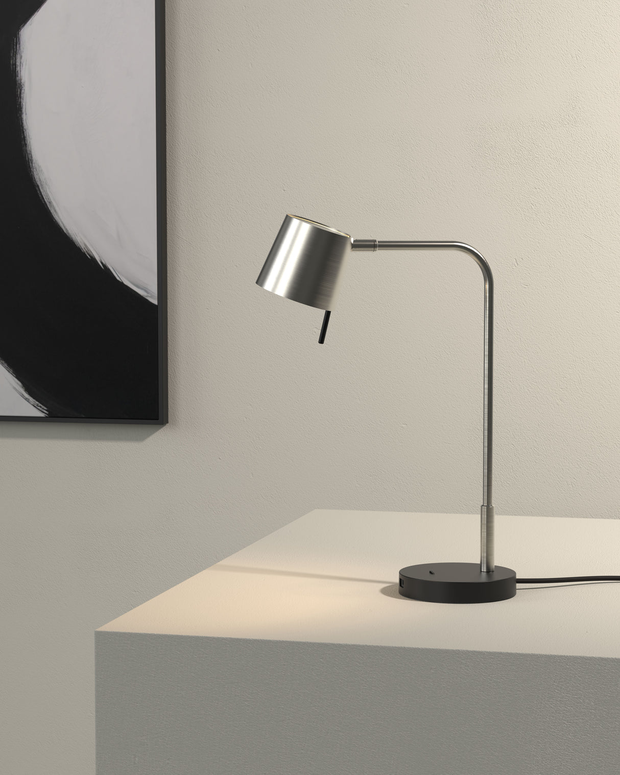 Astro Miura Desk Lamp Base USB Matt Nickel Interior Table Light