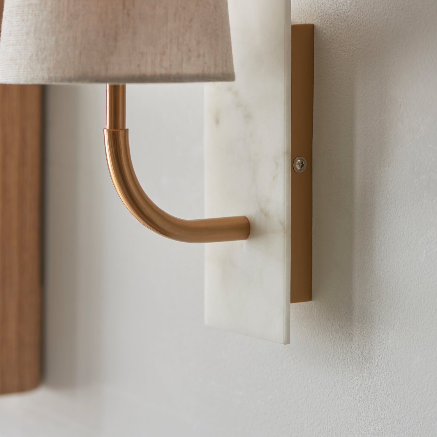 Amos Compton Marble Curved Wall Light Tapered Shade | Marble Wall Light ...