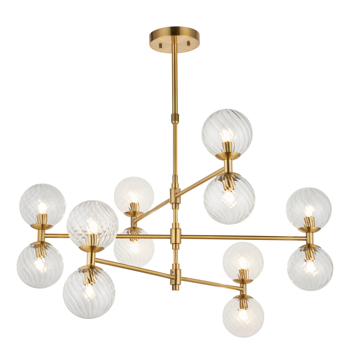 Amos Buckland 12 Light Chandelier Brushed Brass