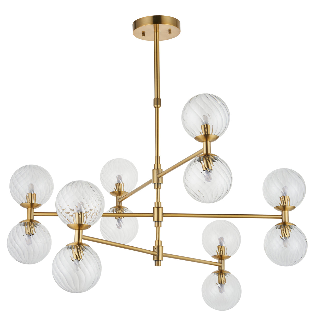 Amos Buckland 12 Light Chandelier Brushed Brass