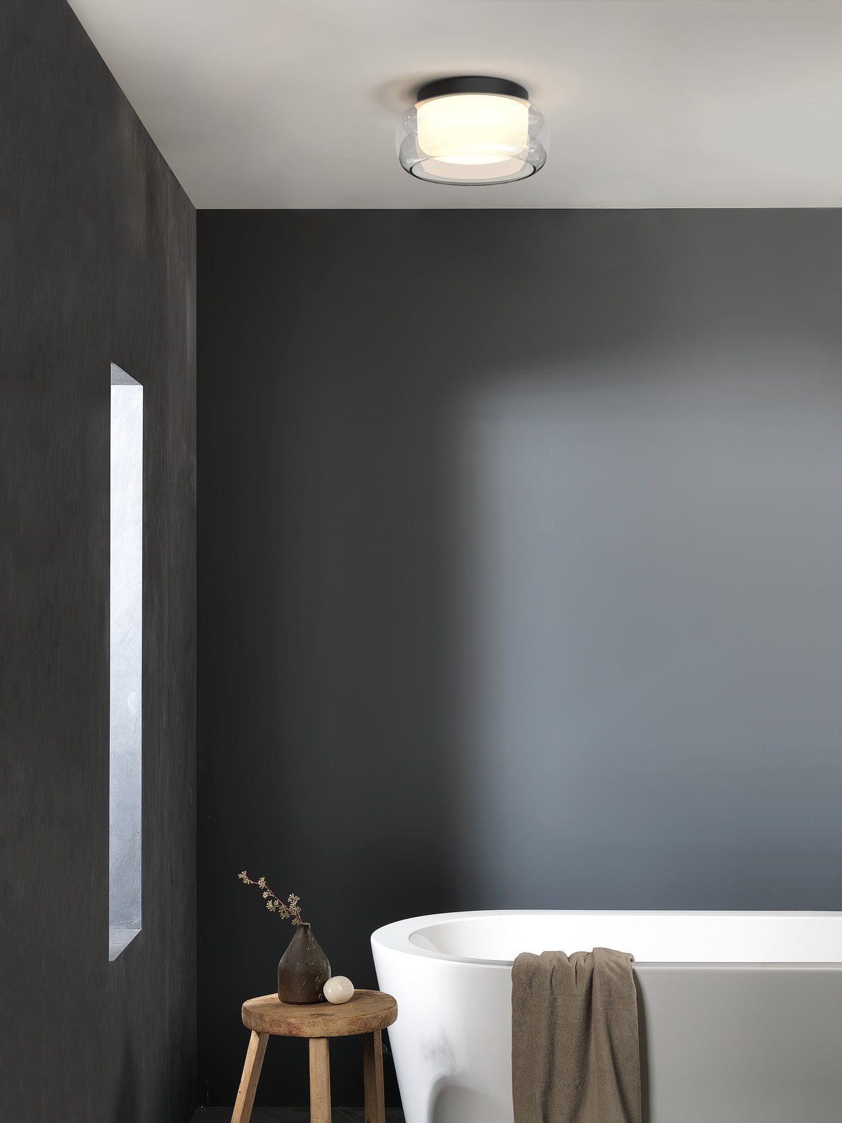Astro Aquina Ceiling 360 Matt Black Bathroom Ceiling Light