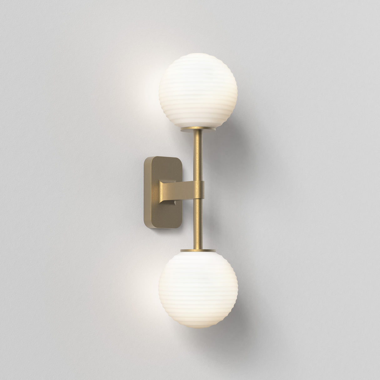 Astro Tacoma Twin Antique Brass Bathroom Wall Light