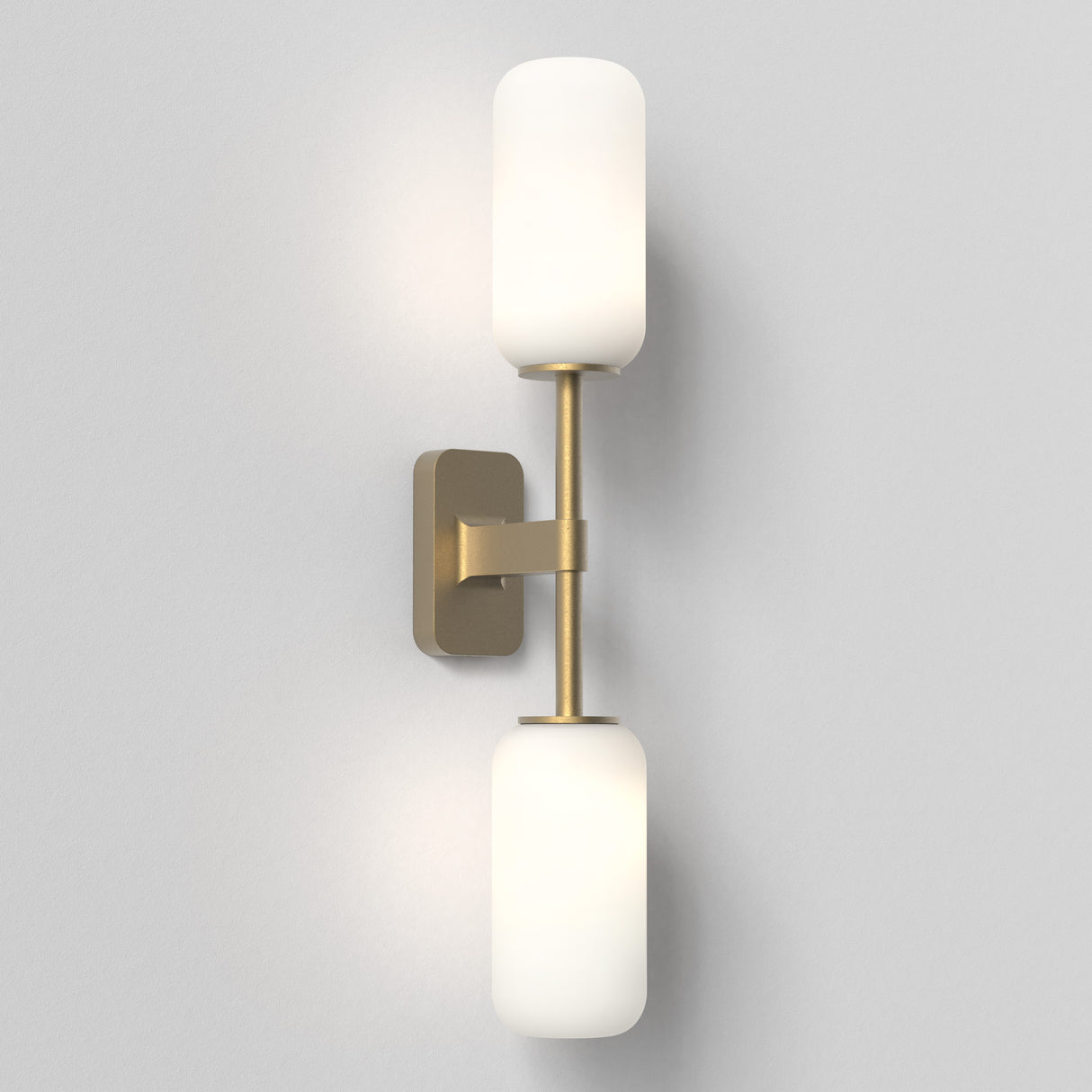 Astro Tacoma Twin Antique Brass Bathroom Wall Light