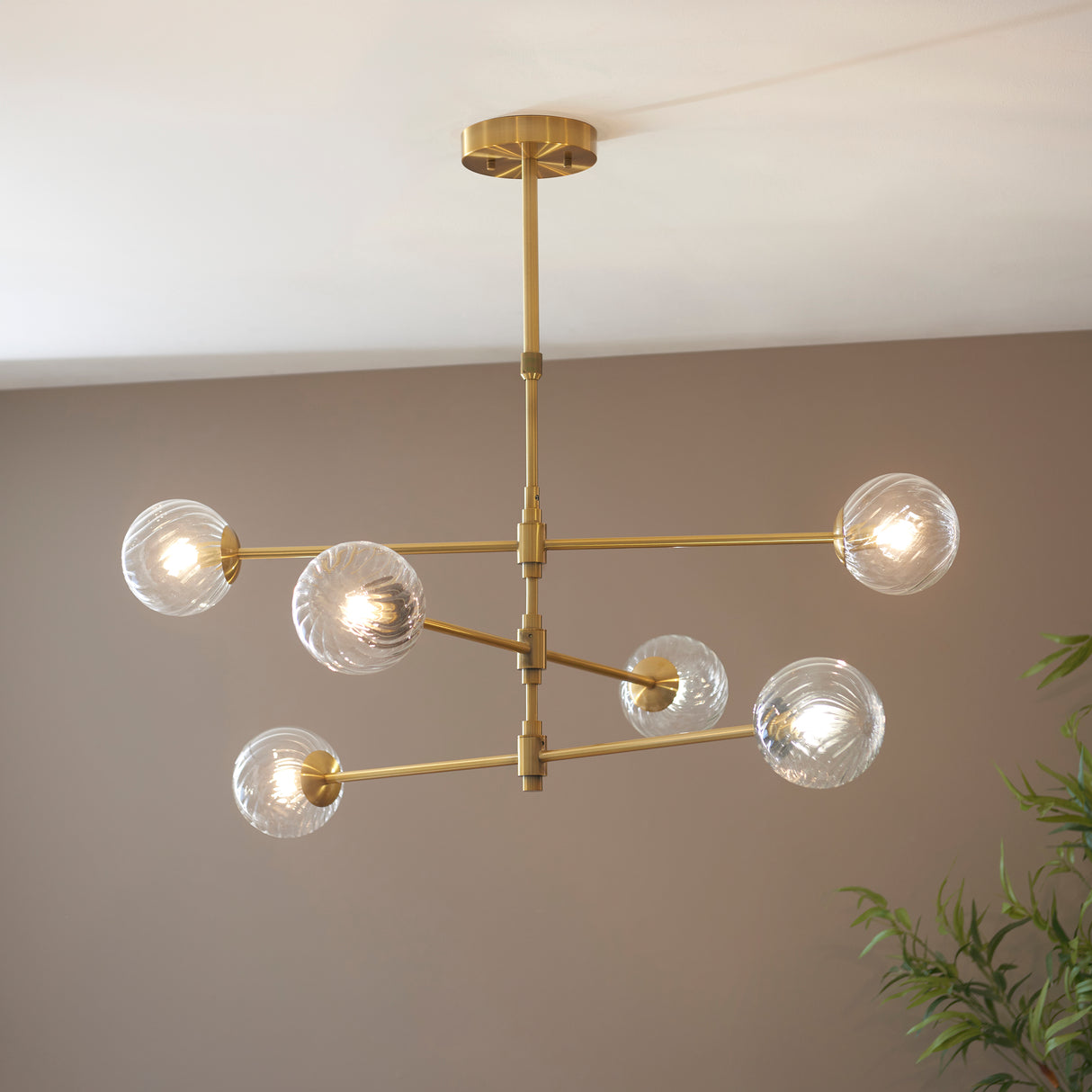 Amos Buckland 6 Light Pendant Brushed Brass