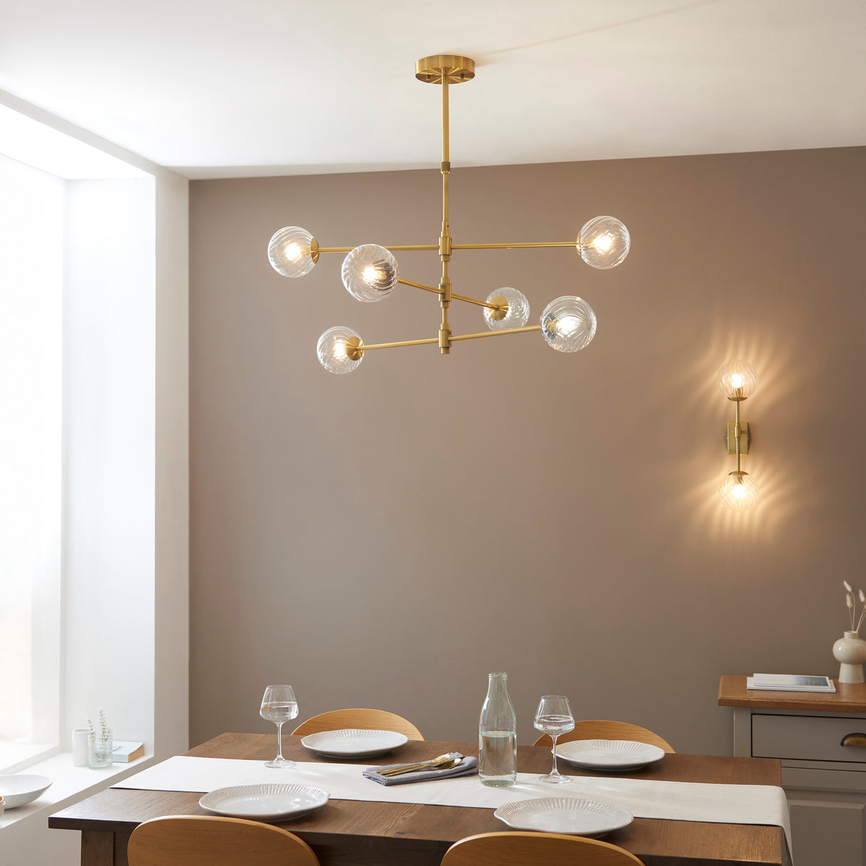 Amos Buckland 6 Light Pendant Brushed Brass