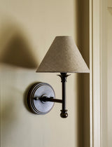 Garden Trading Kelmscot Wall Light with Linen Shade Antique Bronze