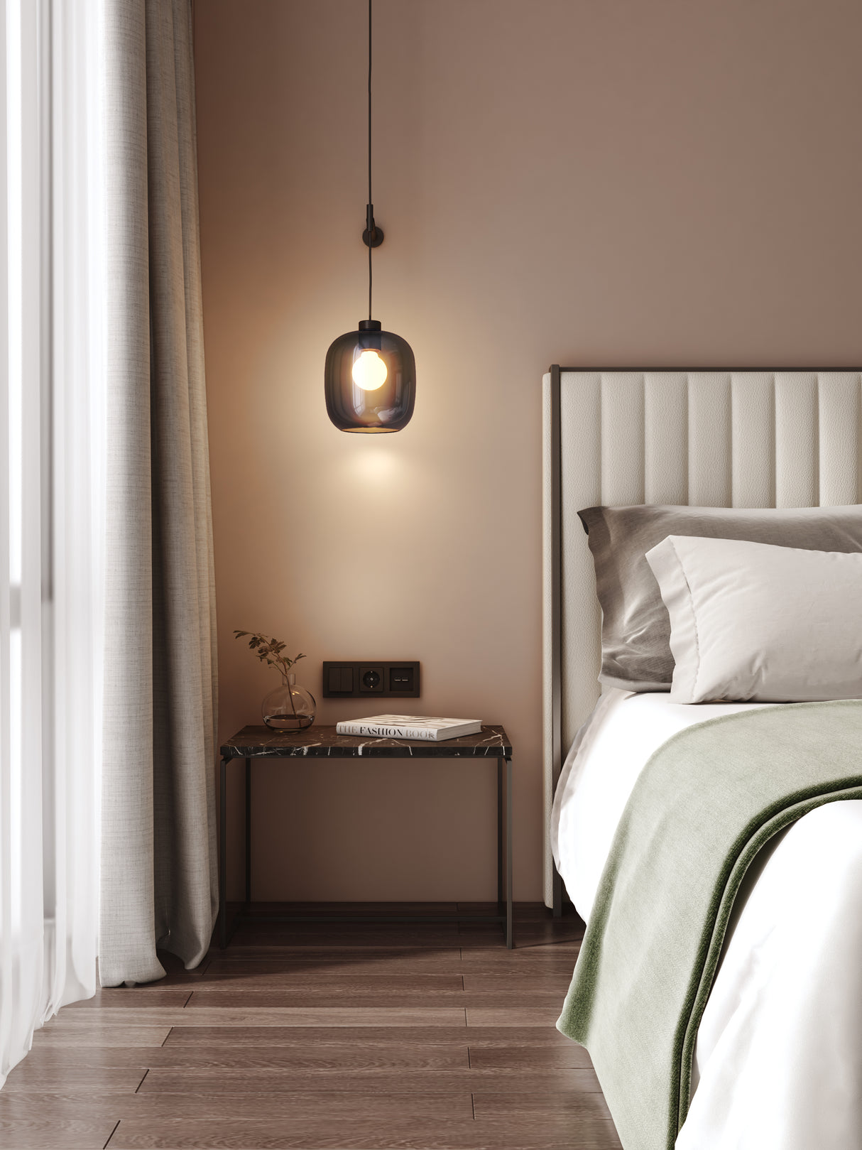 Astro Curve Glass 220 Dark Smoke Lampshade Shade