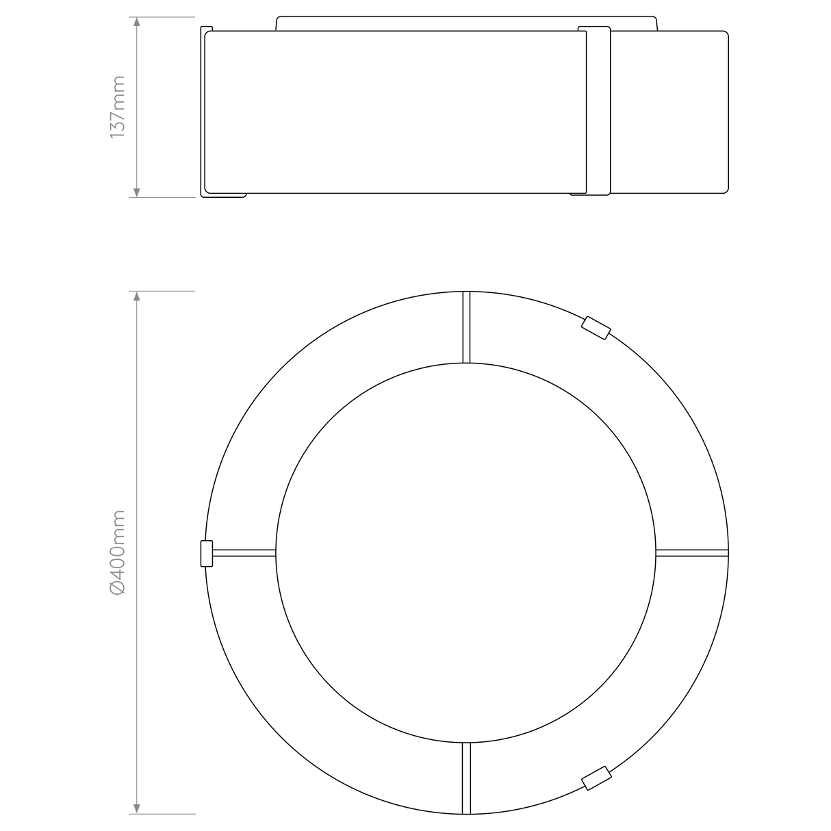 Astro Salina 400 Interior Ceiling Light Putty Fabric/Bronze