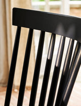 Garden Trading Spindle Back Chair Beech Wood, Carbon Black, Set of 2