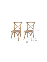 Garden Trading Ferndale Cross Back Dining Chair Elm Wood, Lime Wash, Set of 2