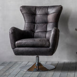 Amos Bristol Swivel Chair Antique Ebony  –  from Amos Lighting + Home