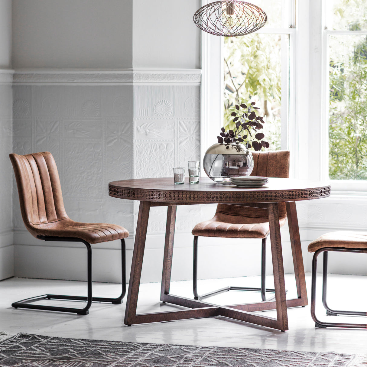 Amos Boho Retreat Round Dining Table from Amos Lighting + Home