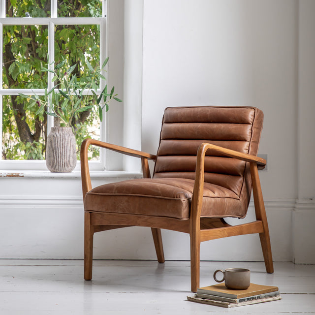 Amos Datsun Armchair Vintage Brown Leather from Amos Lighting + Home